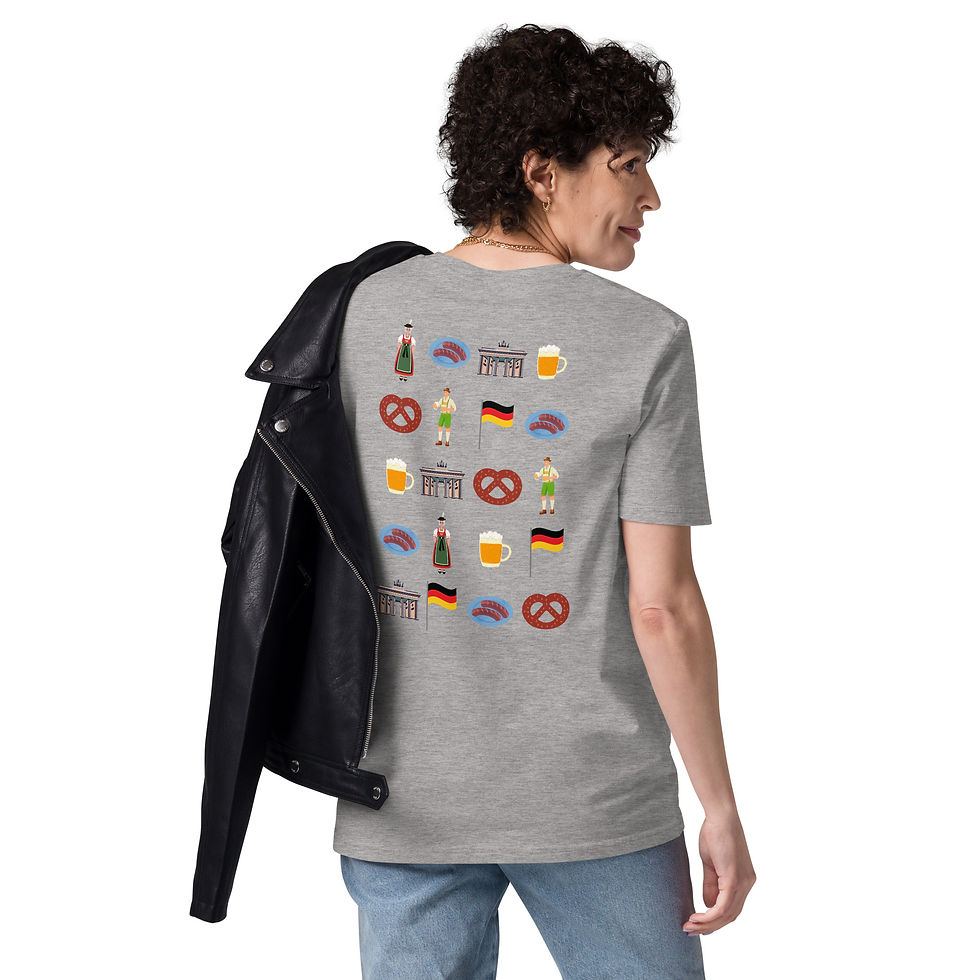 Thumbnail: German Patterned Back Unisex Organic Cotton T-Shirt