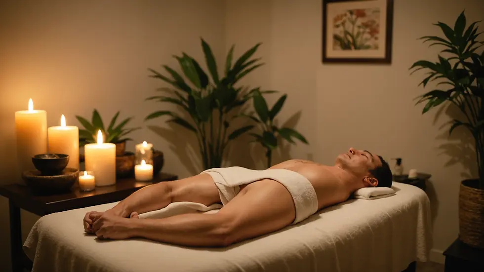 Close-up view of a serene massage therapy room