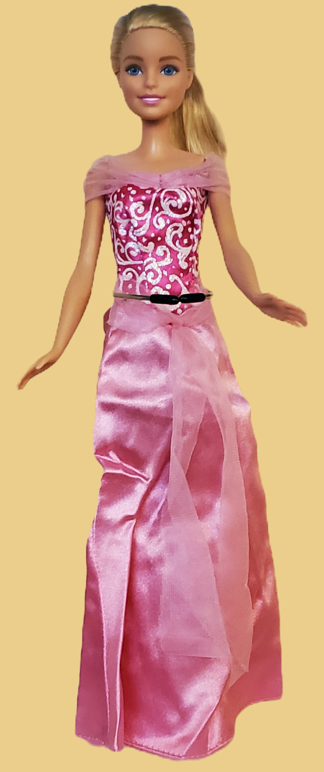 Pink Off the Shoulder Ballgown