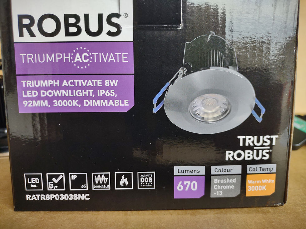 Thumbnail: Robus Triumph LED Downlight Fire Rated IP65 8w Bathroom Shower Brushed Chrome