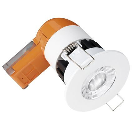 Enlite E6 Pro 3000k Warm White LED Downlight. IP65. Matte White.