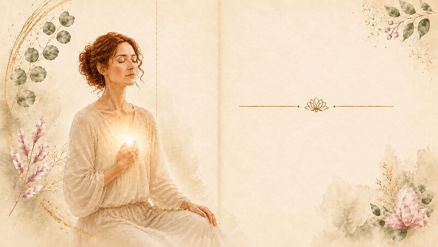 Woman holding a light in her heart feeling the power of her emotions