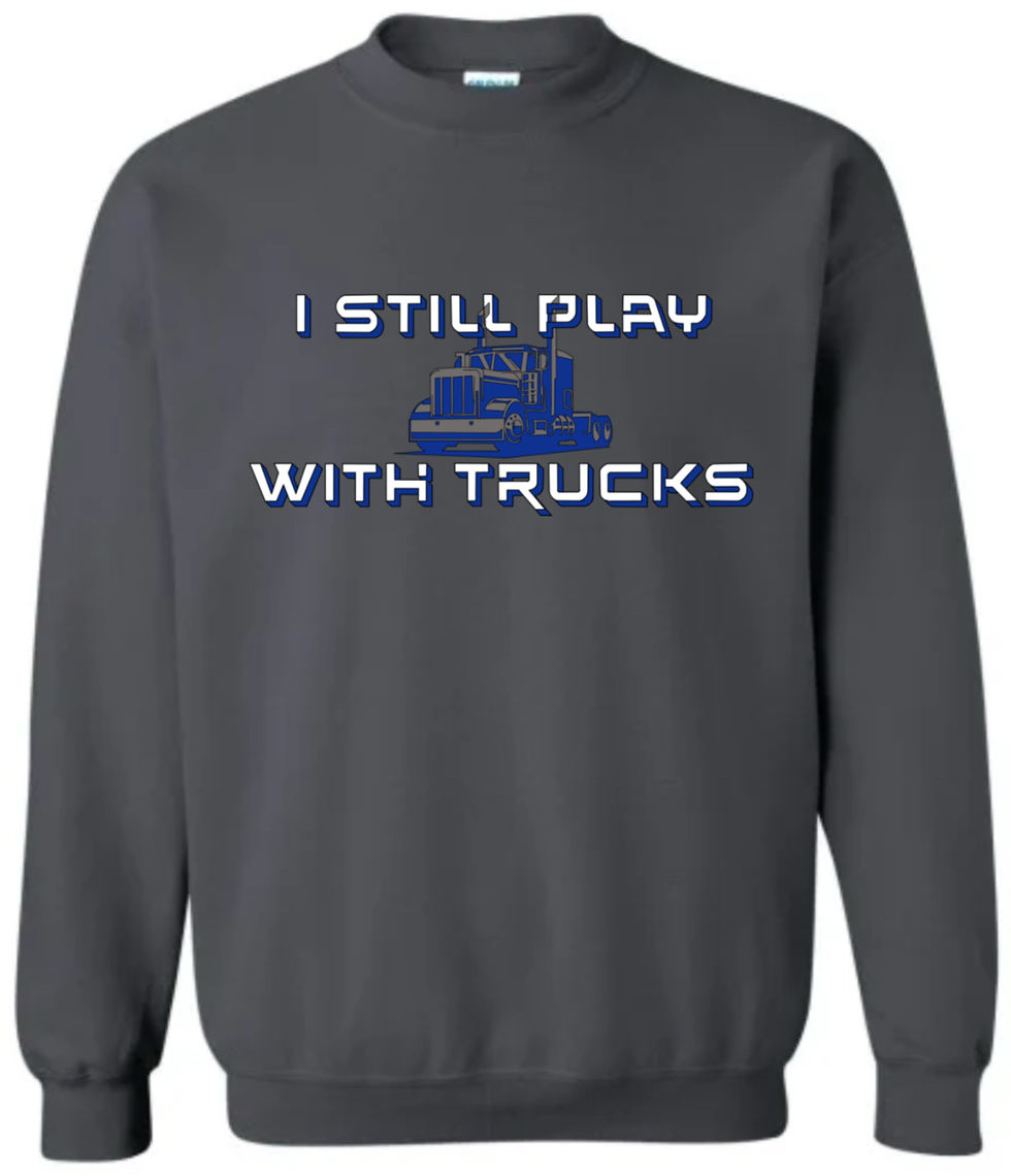 Thumbnail: l play with trucks Gildan Crewnecks