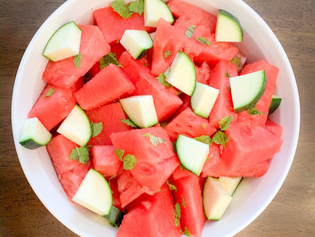 Fresh Watermelon & Cucumber Salad w/ Mint