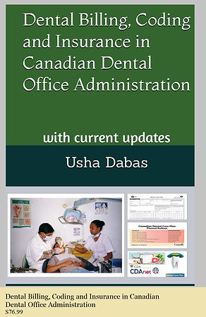 Dental Billing, Coding and Insurance in Canadian Dental Office Administration - front cover page with price
