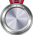 Create a small circular platinum medal p