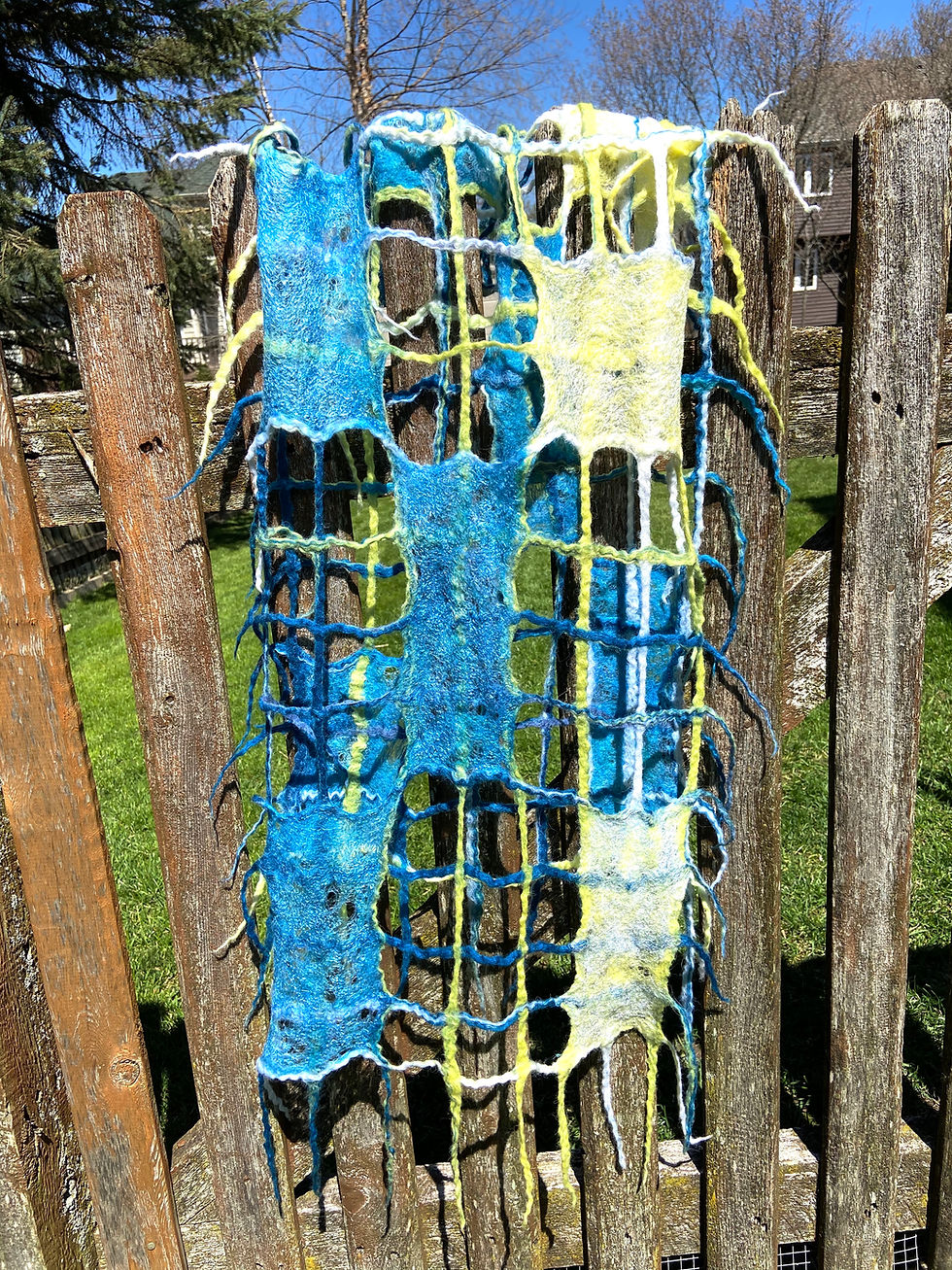 Thumbnail: Felted net scarf wrap