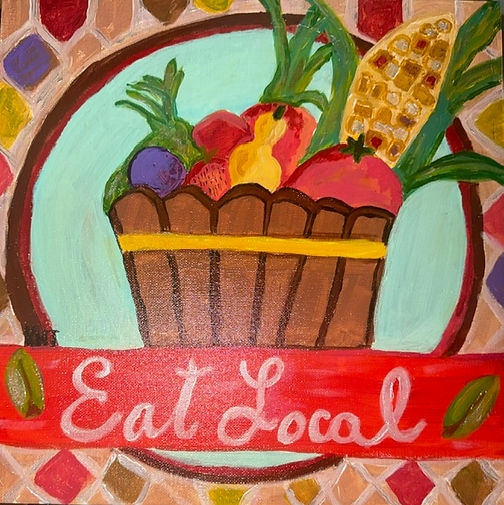 Harvest Basket an original painting by Michigan artist Karen Houghton Teeter