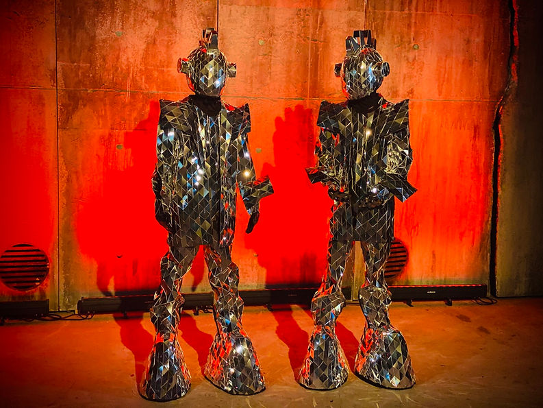 Mirror Costumes Mirror Man And Lady for Hire Mirror People LED Dancers