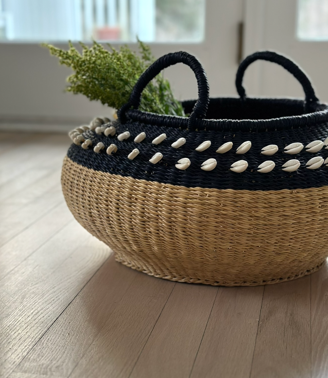Bolga Cowrie Pot Basket