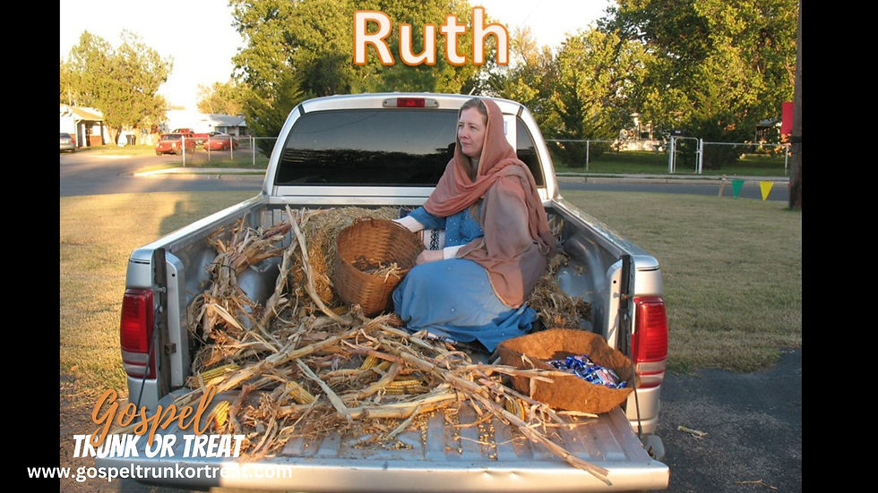 pickup truck Trunk or treat ideas for Ruth Bible story