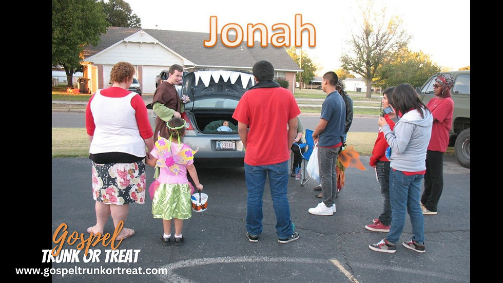 trunk or treat trunks example - jonah Bible story