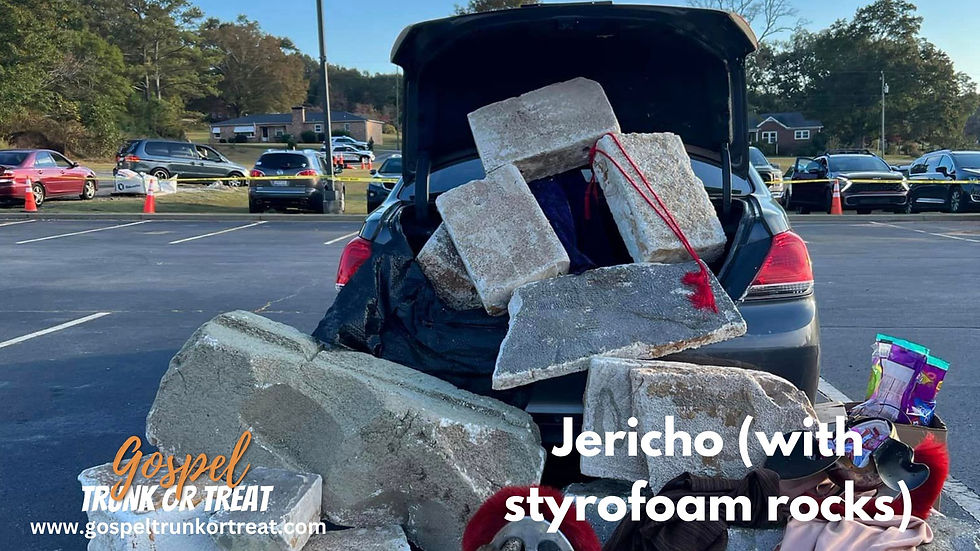 Jerichos fallen walls styrofoam bricks trunk or treat