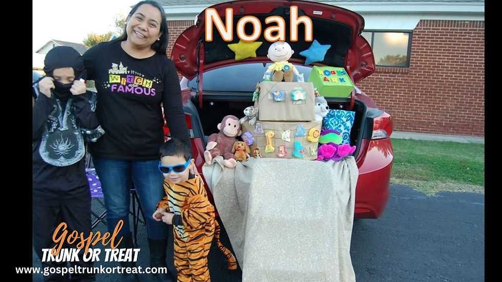 trunk or treat idea for Noah's ark