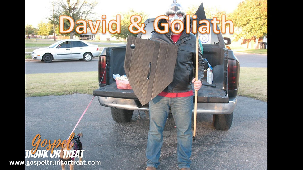 Trunk or Treat Trunk - truck idea - David and Goliath