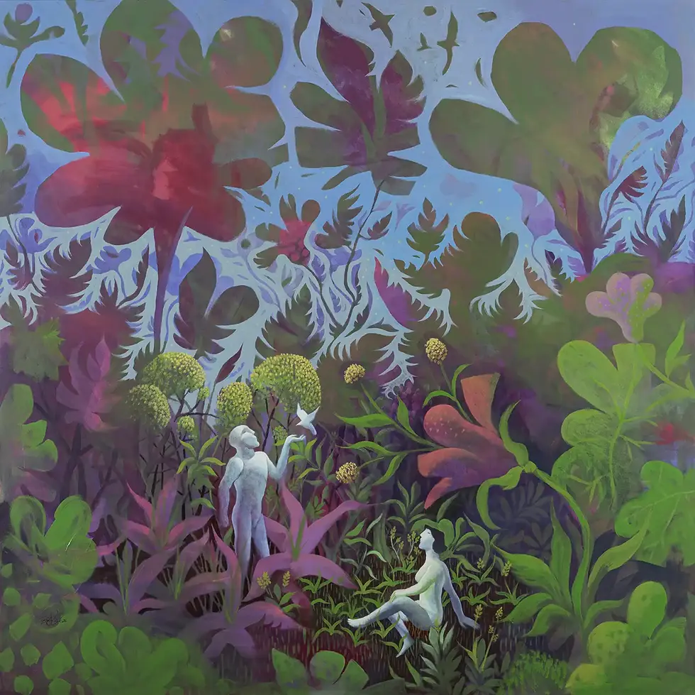 Nazir Tanbouli, Before Temptation, 2025, Acrylic on canvas, 200 x 200 cm