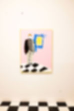 Day at the Art Institute, 2025, Acrylic and oil stick on canvas, 40 x 30 in