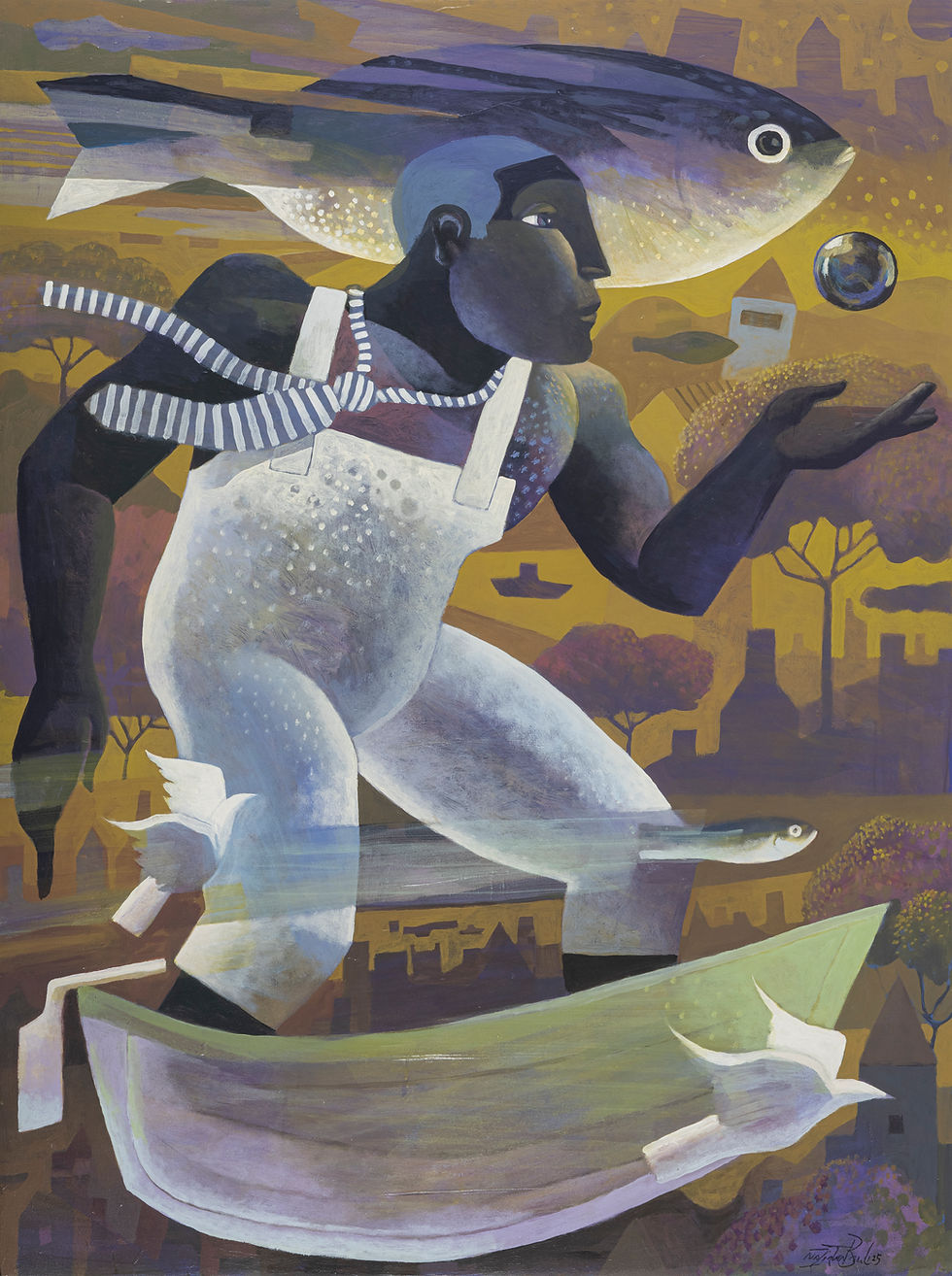 Nazir Tanbouli, The Traveler, 2025, 100 x 160 cm