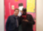 Paul G. Chandler and Modou Dieng Yacine at the "26-18" exhibition at the Povos Gallery in Chicago, IL, USA