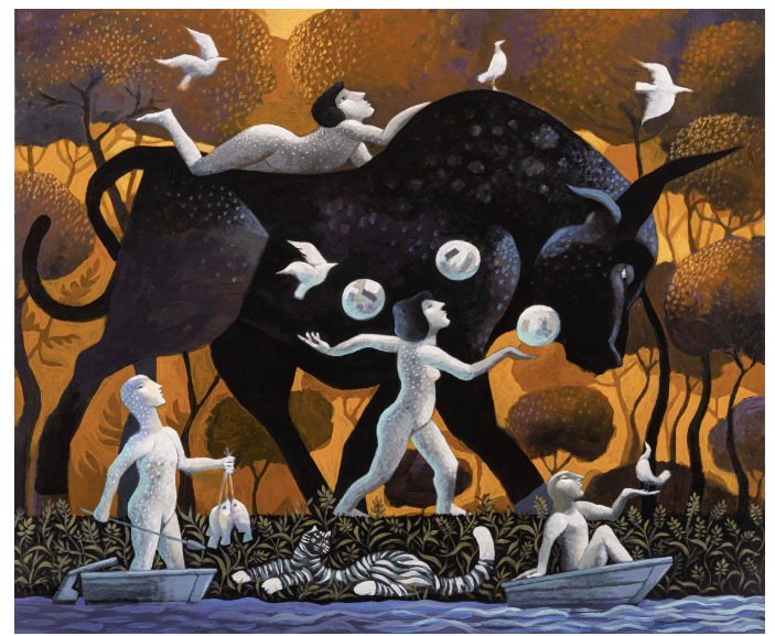 Nazir Tanbouli, Utopia, Acrylic on canvas, 2023, 120 x 100 cm