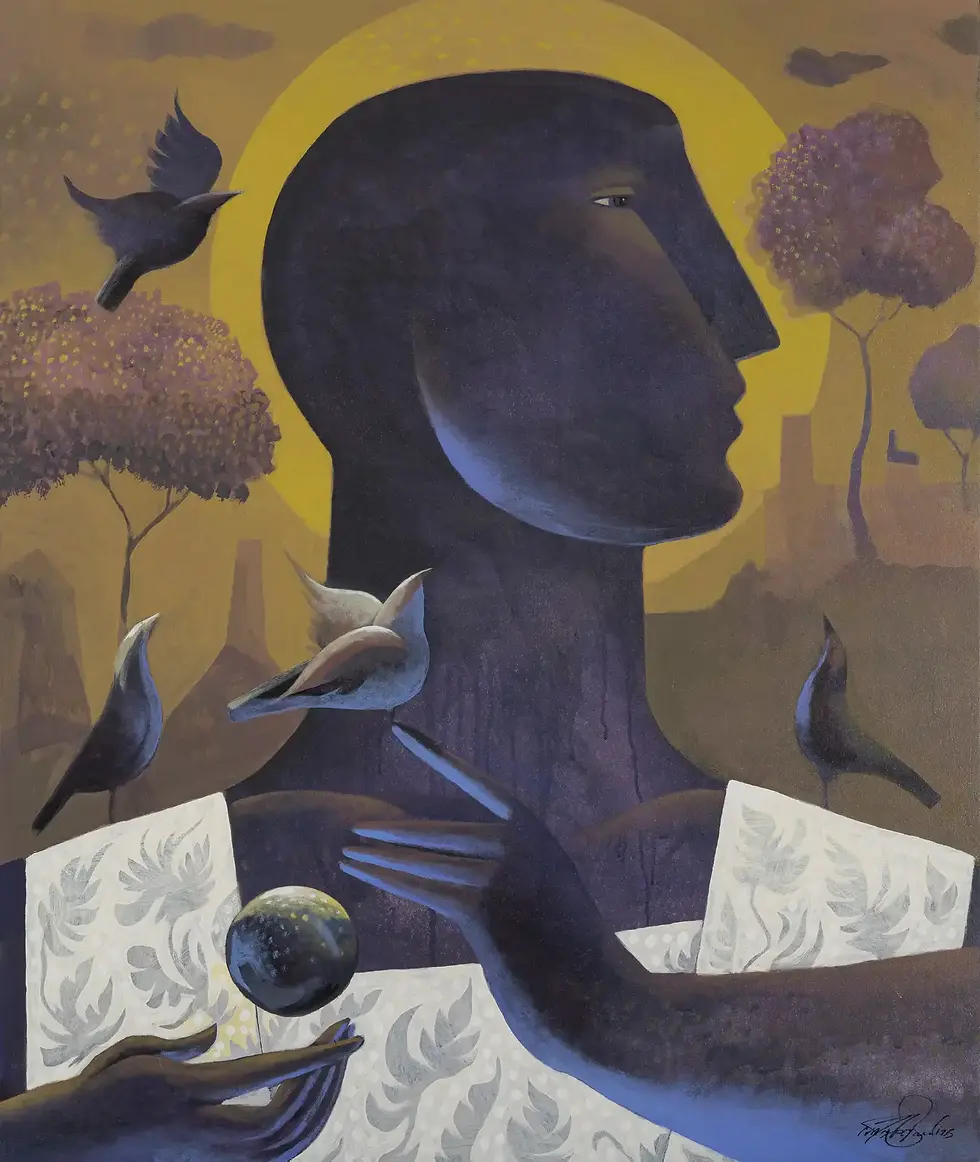 Nazir Tanbouli, The Saint, 2025, Acrylic on canvas, 100 x 120 cm