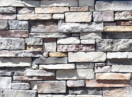 Closeup of colorful Stackstone rock with no mortar joints.