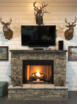 rock fireplace