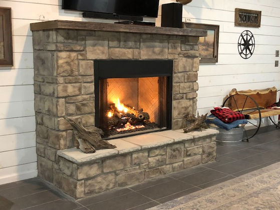 hackett stone fireplace