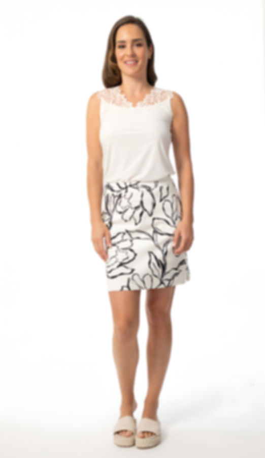 Pull-on Black and White Skort