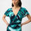 Miniature : Silky Knit Abstract Print Fit and Flair Wrap Dress by Joseph Ribkoff