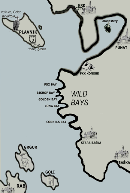 Map, wild bays