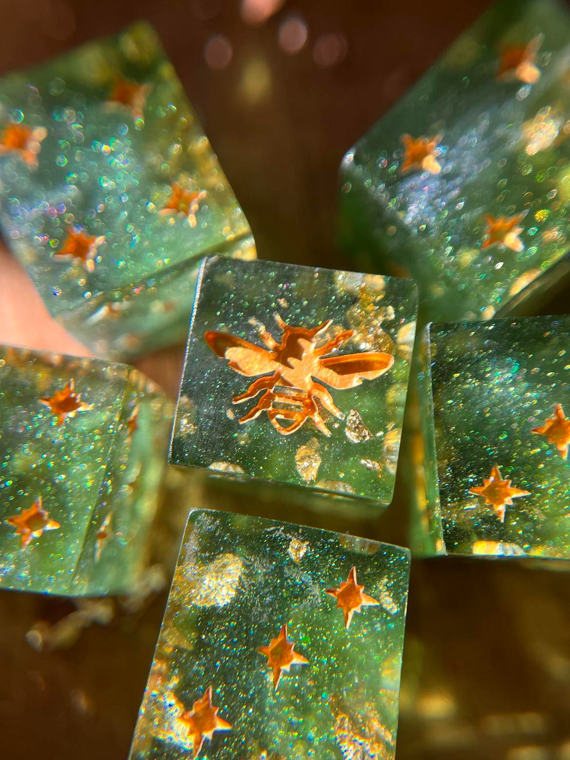 Green and Gold 6-piece pip set