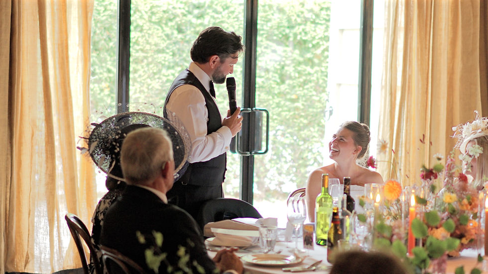 The Tithe Barn - North Yorkshire Wedding - Groom during emotional wedding speech
