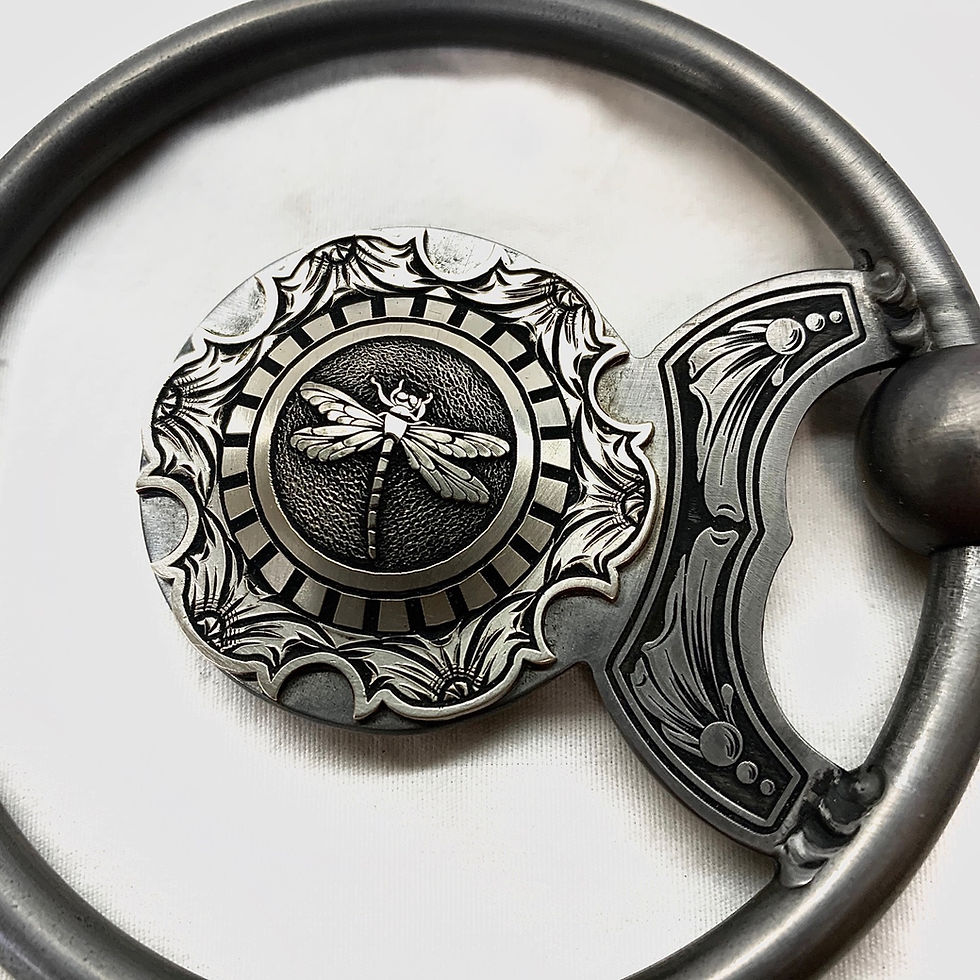 Thumbnail: Dragonfly Snaffle Bit with Flower Border
