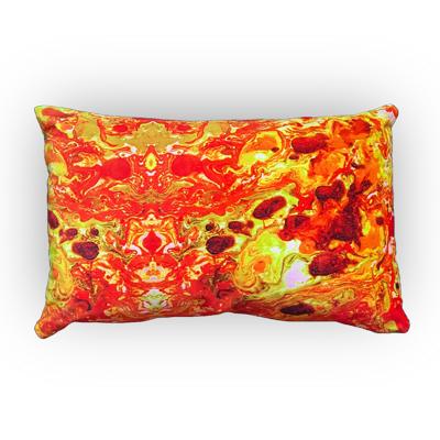 Marbled Oblong Cushion - Orange
