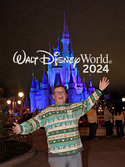 Guy standing in front of Cinderella Castle at Walt Disney World. "Walt Disney World 2024"