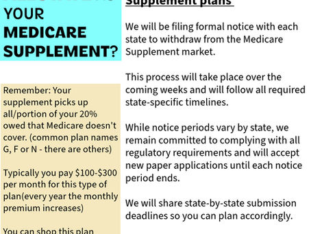 Notice from Allstate - Supplements