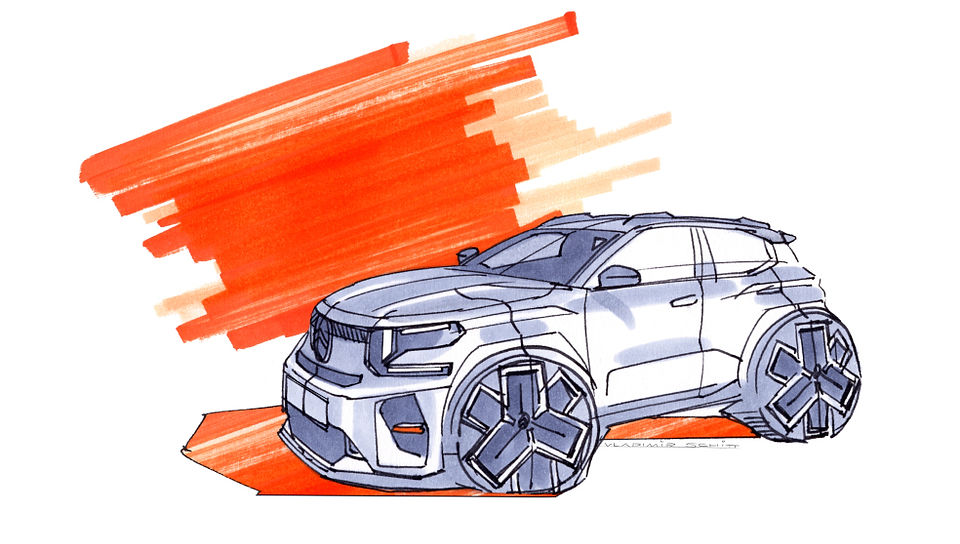 Un dessin de la nouvelle Citroën C3 2024 