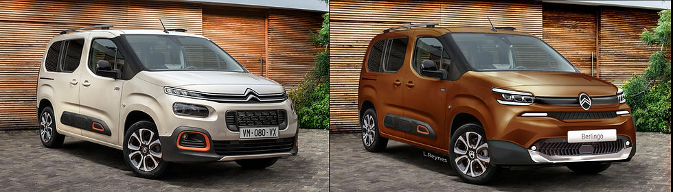 Comparison between the Citroën Berlingo and the future restyled 2024 version