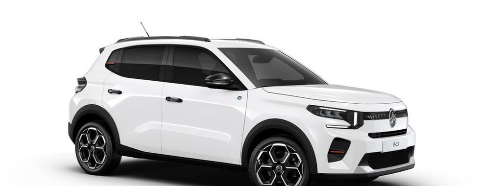 La nouvelle Citroën C3 électrique en finition Max dans une teinte blanc vue de devant