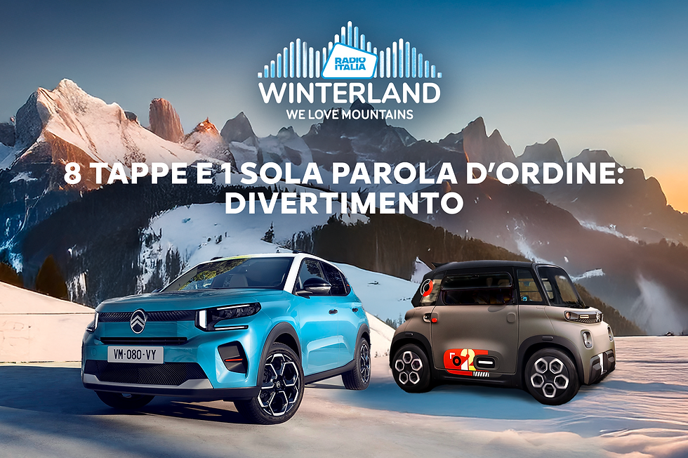 L'affiche de Citroën au Winterland Tour 2025 en Italie