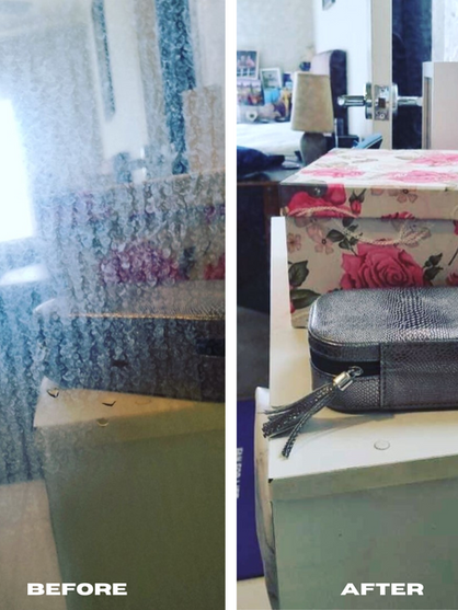 Before and After using EnduroShield on Mirror