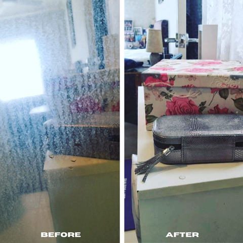 Before and After using EnduroShield on Mirror
