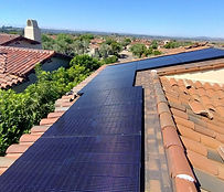 solar array on terracotta roof in San Diego