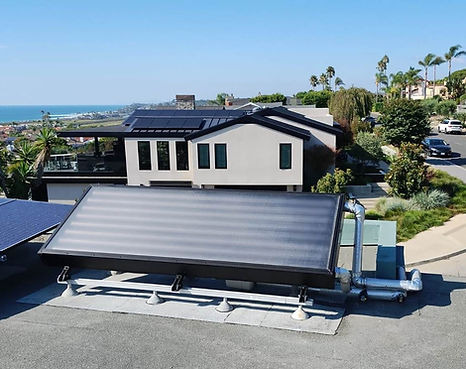 CopperHeart passive solar water heating collector in Solana Beach