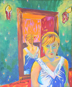 AYNALI OTOPORTRE I YAĞLI BOYA