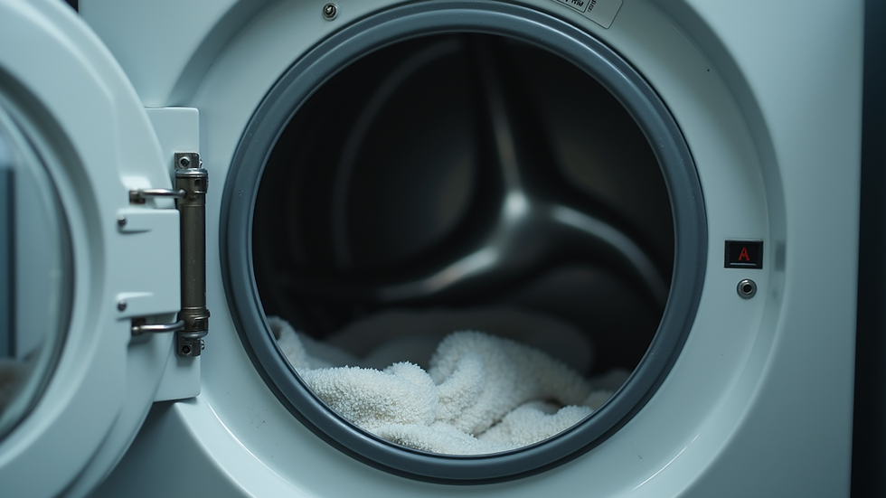 Close-up view of a clean dryer vent with no lint buildup