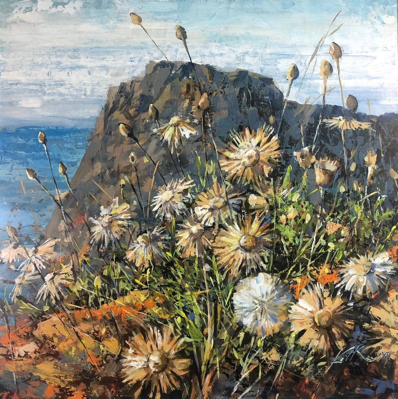 ES069 Dağda Papatyalar 47x47cm ES