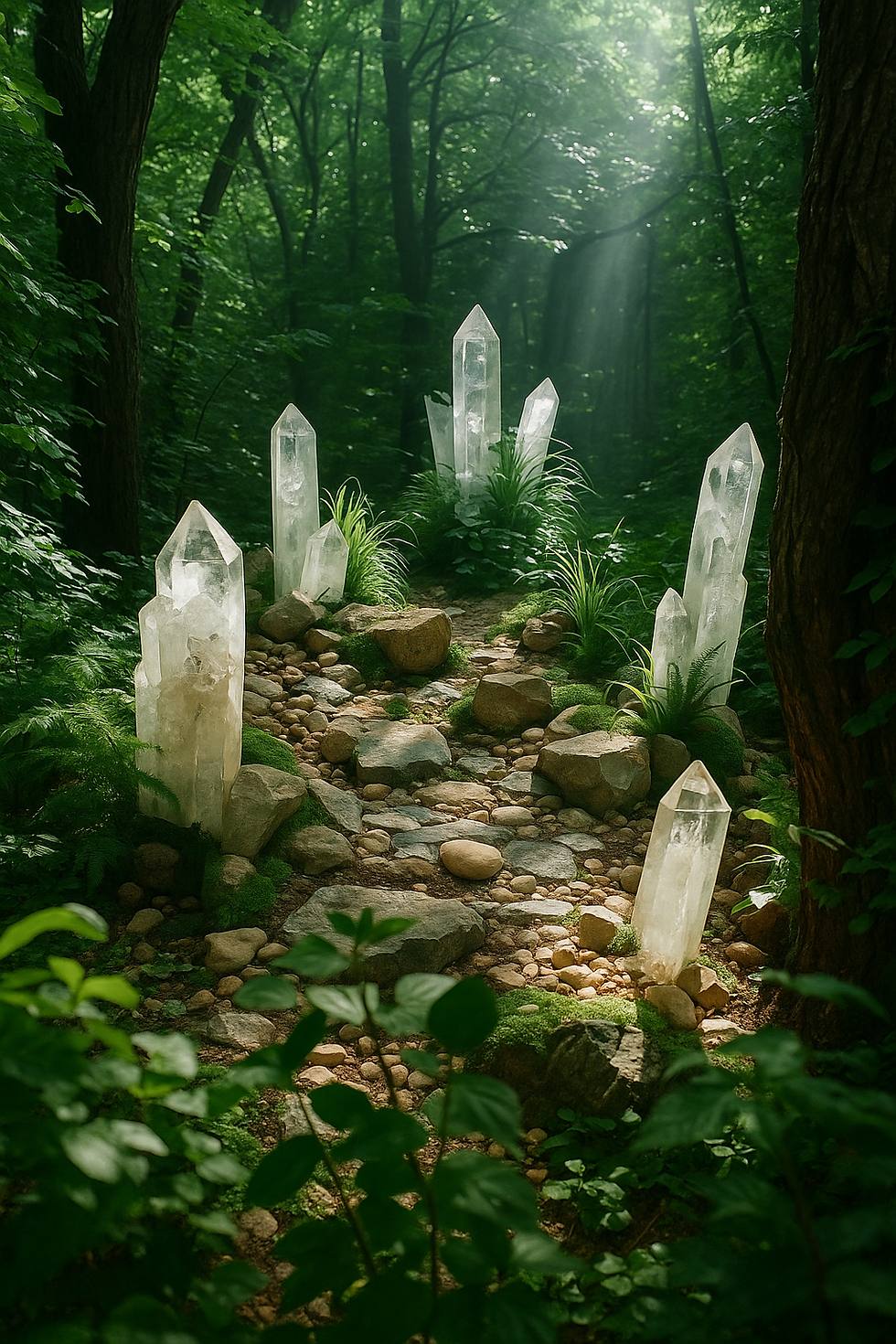 forest with large crystals