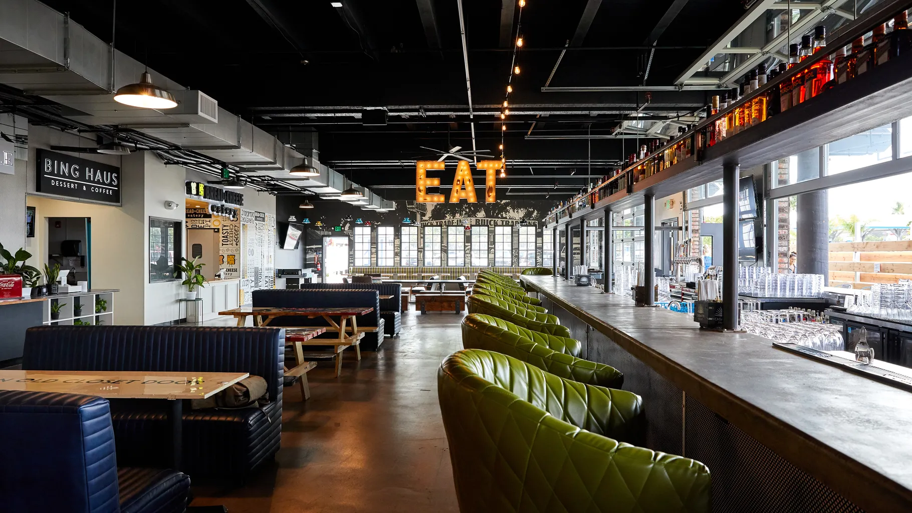 The inside of the Windmill Food Hall where Cross Street Carlsbad is located